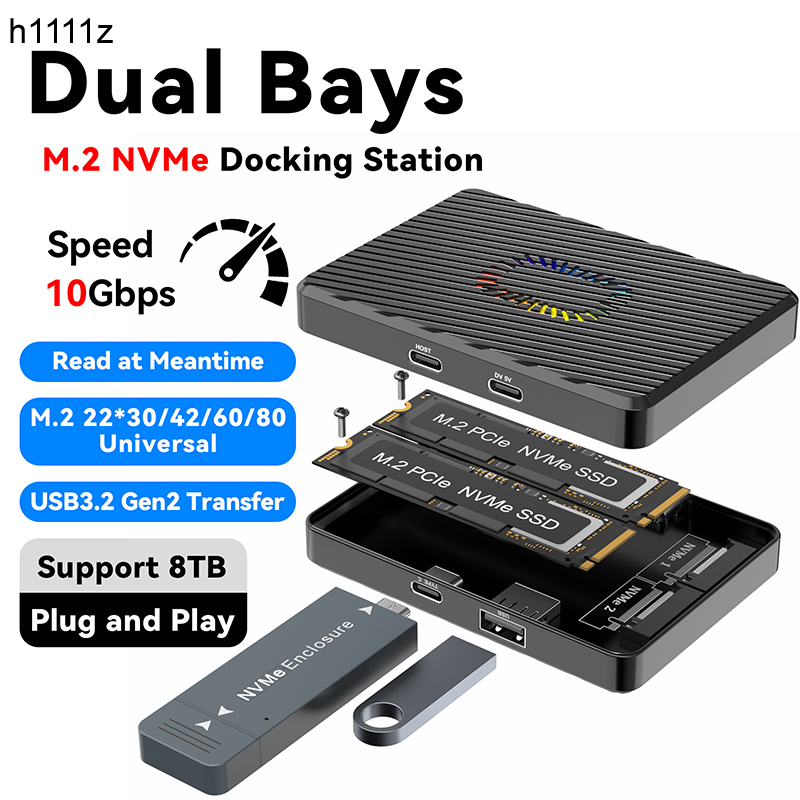 8Tb M2 Nvme Ssd - Docking Station Dual Bay M.2 NVME